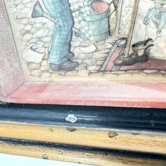 1966 Anton Pieck 3D Shadow Box Diorama "Flea Market" Framed Art Vintage - Picture 9 of 13